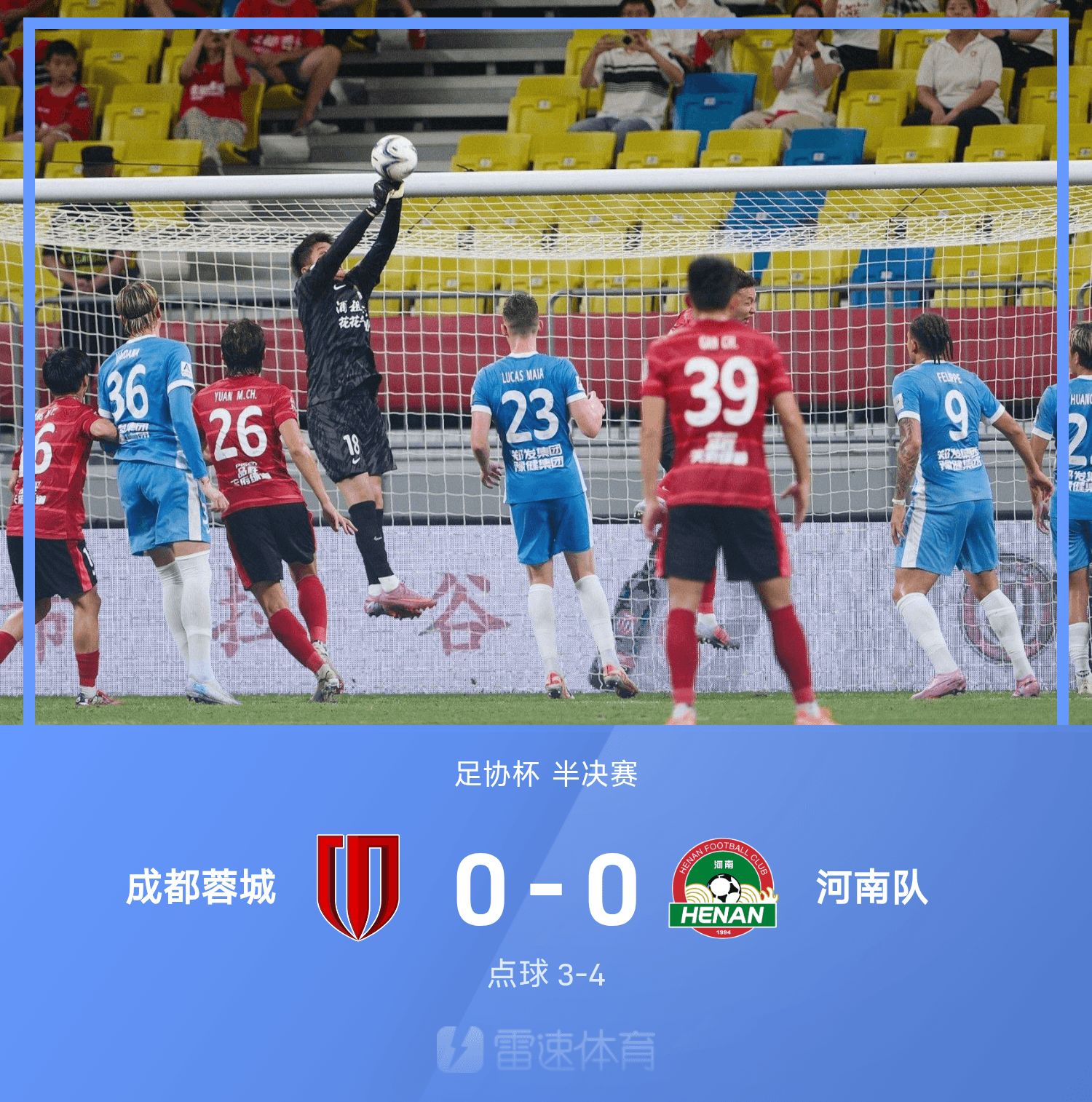 kaiyun-足协杯战报：莱切特丢点，河南点球大战4-3成都，首进决赛